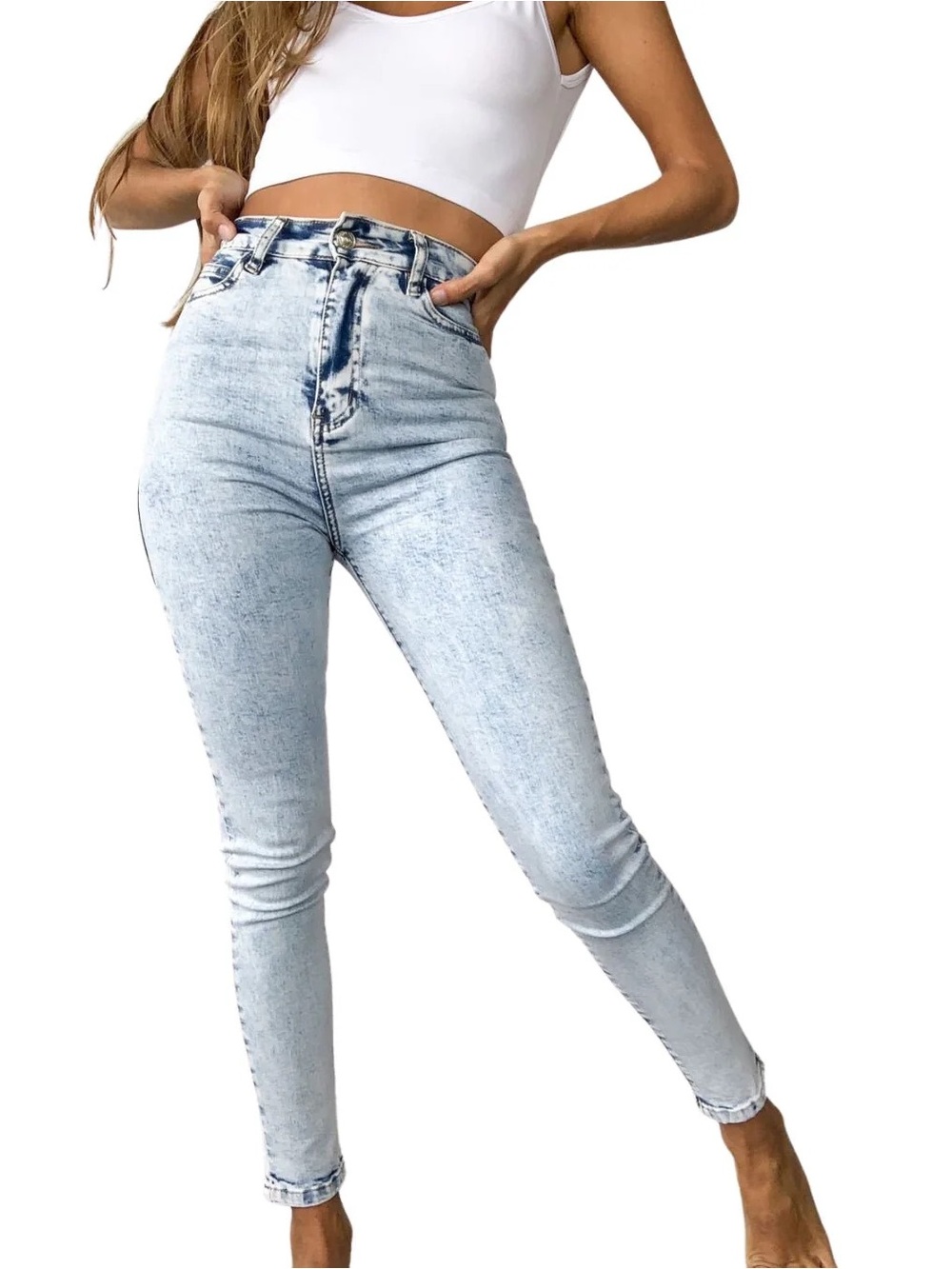 Chipre Acid Wash High Rise Skinny Jeans Size 26
